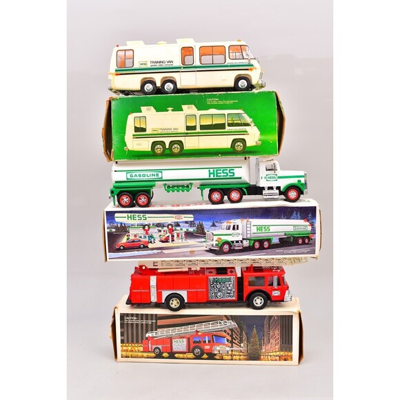 VTG HESS TRAINING VAN FIRE TRUCK GAS GASOLINE TANKER CHRISTMAS VAN LOT BUNDLE - Picture 1 of 6